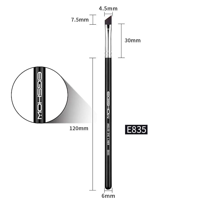 Eyeliner Brush Fine Angled - PRO Precision Gel Eye Liner Makeup Brush -Ultra Thin Slanted Flat Angle - Premium Cruelty Free Synthetic Bristles (E835 2piece)-VivaGrace Women