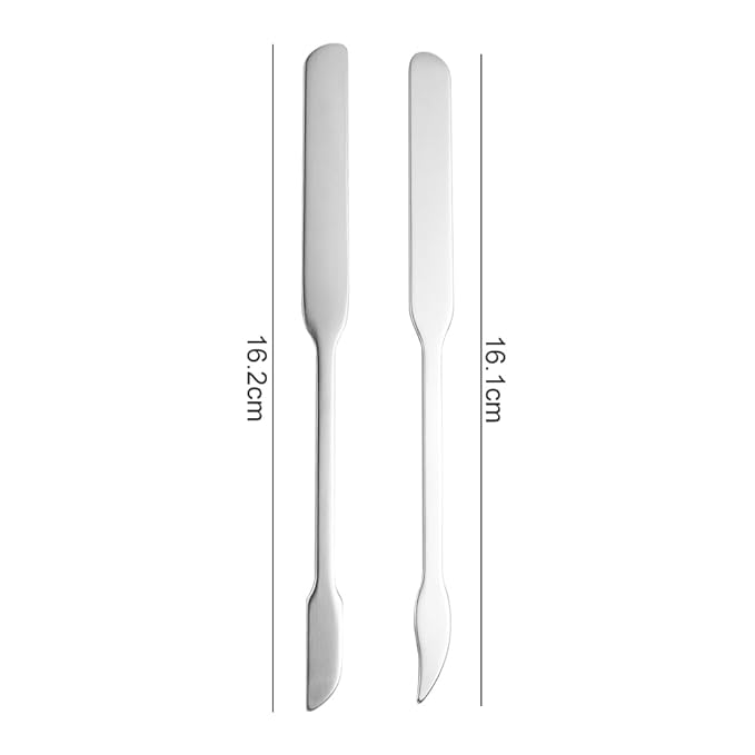 3pcs Cosmetic Mixing Makeup Spatula Nail Art Palette,Spoon Stainless Steel Spatula Face Brush Stirring Embossing Stick Makeup Brushes Cosmetic Tools Nail Polish Mix Stick-VivaGrace Women