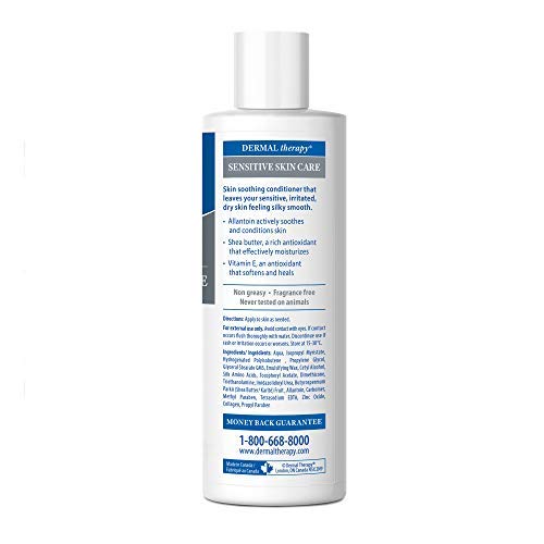 Dermal Therapy Sensitive Skin Lotion - Calming, Non-Irritating Lotion with 15% Allantoin, 10% Shea Butter, Vitamin E - Soothing Relief for Dry, Itchy, Eczema-Prone Skin - 8 fl oz / 240 ml-VivaGrace Women