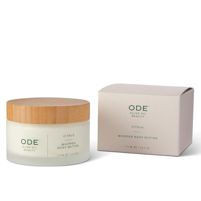 McEvoy Ranch Whipped Body Butter | ODE Olive Oil Beauty | 5.8 FL OZ | Crafted with Organic EVOO, Hyaluronic Acid, Organic Shea & Cocoa Butters | Nourishing, Brightening, Firming (Citrus)-VivaGrace Women