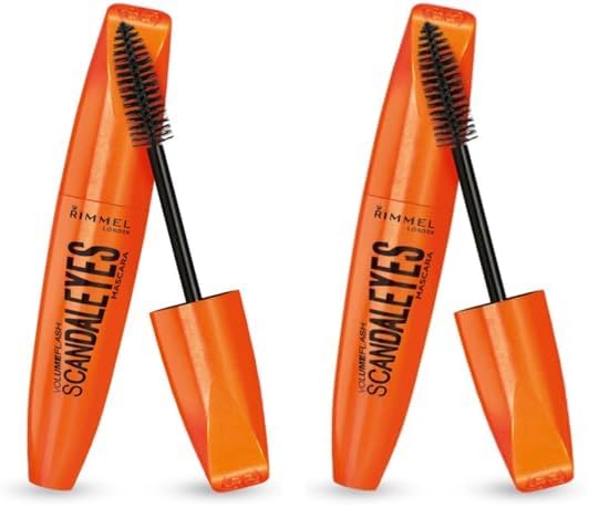 Rimmel London Scandaleyes Mascara,Long-Wearing, Smudge-Proof, 003, Extreme Black, 0.41oz (Pack of 2)