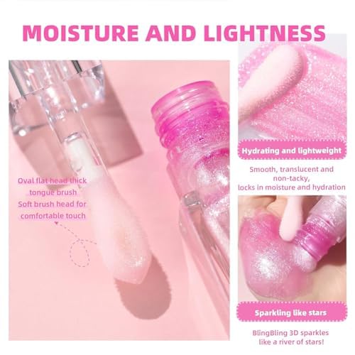 Hydrating Lip Gloss Transparent Lip Care, Magic Color Changing Moisturizing Lip Glow Oil Plumping Glimmer Glow Lipstick, Long Lasting Moisturizing Non-sticky Fresh Texture Lip Oil(201#Change Color)-VivaGrace Women
