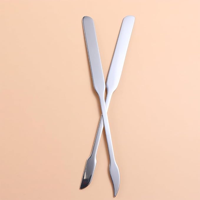 3pcs Cosmetic Mixing Makeup Spatula Nail Art Palette,Spoon Stainless Steel Spatula Face Brush Stirring Embossing Stick Makeup Brushes Cosmetic Tools Nail Polish Mix Stick-VivaGrace Women