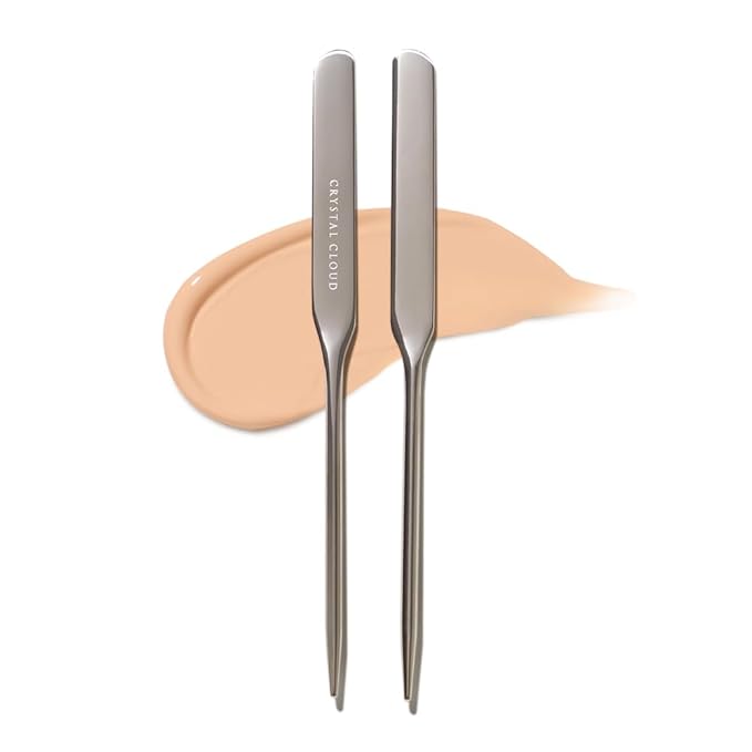 Korean Professional Pro Stainless Steel Makeup Cosmetic Spatula Tool Makeup Art Tool For Nail Art Eye Shadow Eyelash Makeup Professional Pigment Blending-VivaGrace Women