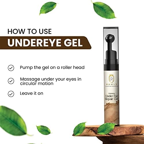 RAWLS 5% Caffeine Eye Serum and Under Eye Roller Cream for Dark Circles and Puffiness, Caffeine Eye Cream with 360° Massage Ball Reduce Wrinkles and Fine Lines-0.5 fl oz-VivaGrace Women