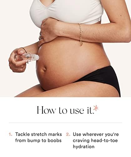 HATCH Belly Oil, Pregnancy & Postpartum Skincare for Stretch Marks, Quick-Drying for Full Body & Soothes Irritation, Plus Vegan, Clean & Plant-Based, 1 Fl Oz-VivaGrace Women