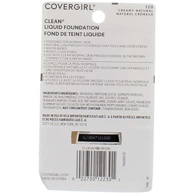 CoverGirl Clean Liquid Foundation, 120 Creamy Natural, 1 Ounce-VivaGrace Women