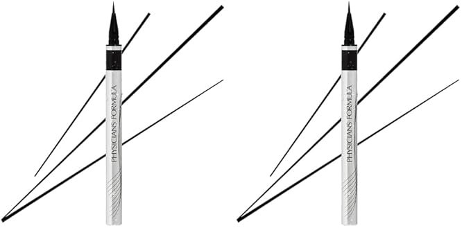 Physicians Formula Eye Booster Super Slim Liquid Eyeliner, Waterproof Precision with a Lash-Boosting Complex, Natural Finish, & Sensitive Skin Approved, Cruelty-Free & Vegan -Ultra Black (Pack of 2)