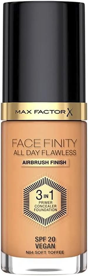 Max Factor Facefinity 3-in-1 All Day Flawless Liquid Foundation, SPF 20-84 Soft Toffee, 30 ml-VivaGrace Women