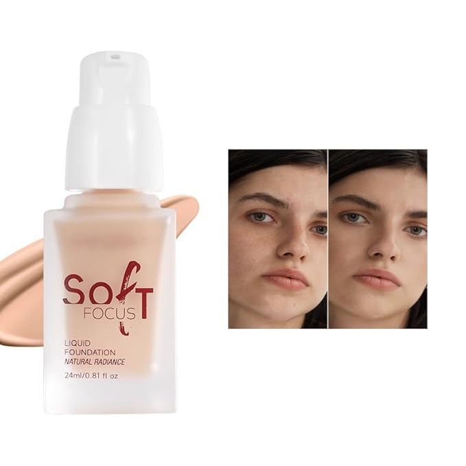 Full Coverage Soft Focus Liquid Foundation, Lightweight Moisturizing High Coverage Liquid Concealer Foundation Makeup, Waterproof Long Lasting Creamy Matte Liquid Concealer for Women, 03-VivaGrace Women