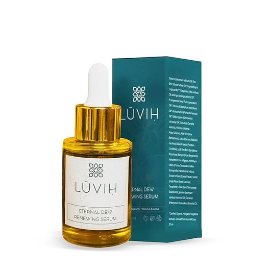 Anti-Aging Face Serum with Vitamin A, B, C & Bakuchiol – LUVIH Eternal Dew Hydrating & Plumping Treatment with Gotu Kola, Hibiscus & Lotus – For Wrinkles, Fine Lines & Mature Skin – 30 mL-VivaGrace Women