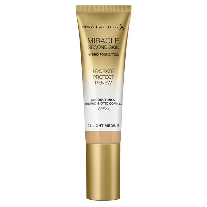 Max Factor Miracle Second Skin Foundation SPF 20-04 Light Medium Foundation Women 1.01 oz-VivaGrace Women