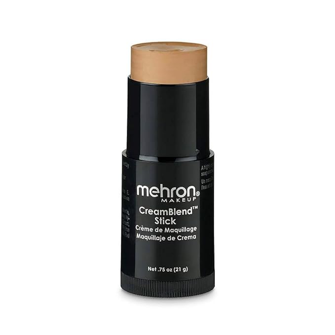 Mehron Makeup CreamBlend Stick | Face Paint, Body Paint, & Foundation Cream Makeup | Body Paint Stick Perfect for Halloween .75 oz (21 g) (Medium 0)-VivaGrace Women