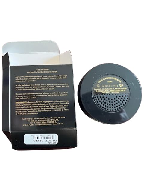 Cream To Powder Foundation by Flori Roberts, Full Coverage for Women of Color or Deeper Skin Tones, Long Lasting Makeup, Matte Finish, Covers Uneven Complexion and Hides Imperfections, 0.30 oz-VivaGrace Women