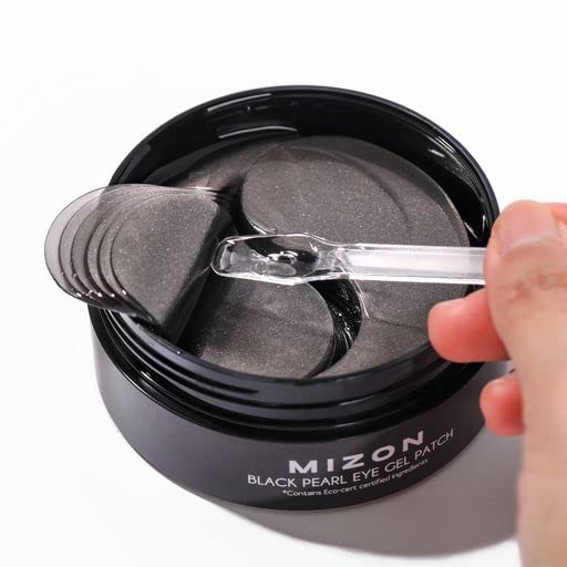 MIZON Pearl Eye Gel Patch Masks, Eye Treatment Mask Reduces Wrinkles and Puffiness, Dark Circles treatment, Hydrogel Eye Patches (Black Pearl)-VivaGrace Women