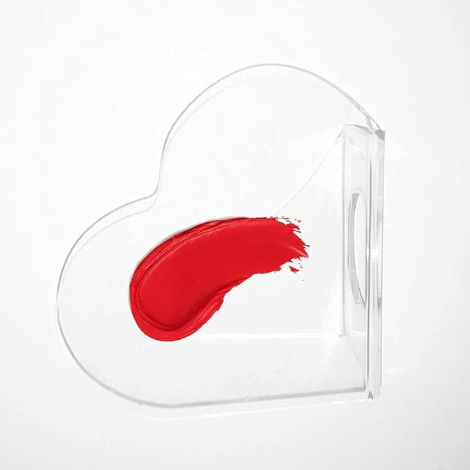 1 Pack Transparent Acrylic Nail Art Hand-held Palette Nail DIY Art Design Paint Color Mixing Manicure Tool, Heart Shaped-VivaGrace Women