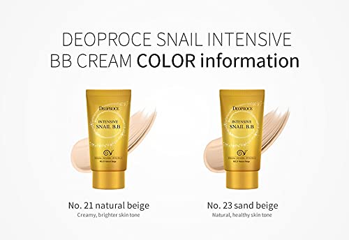 Deoproce Pearl Shining BB Cream Snail Galac SPF50+/PA+++ Face Moisturizer Skin Tone Correction Blemish Covering UVA/UVB Block reduction Korean Makeup Anti Wrinkle (#21 Natural Beige)-VivaGrace Women