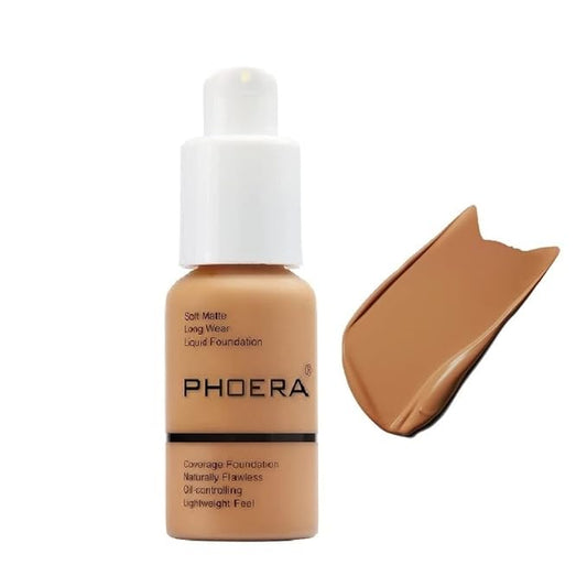 PHOERA Foundation, Flawless Soft Matte Liquid Foundation Makeup for Women. (106#Warm Sun)-VivaGrace Women