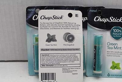 ChapStick 100% Natural Lip Butter, Green Tea Mint, 0.15 oz (Pack of 3)-VivaGrace Women