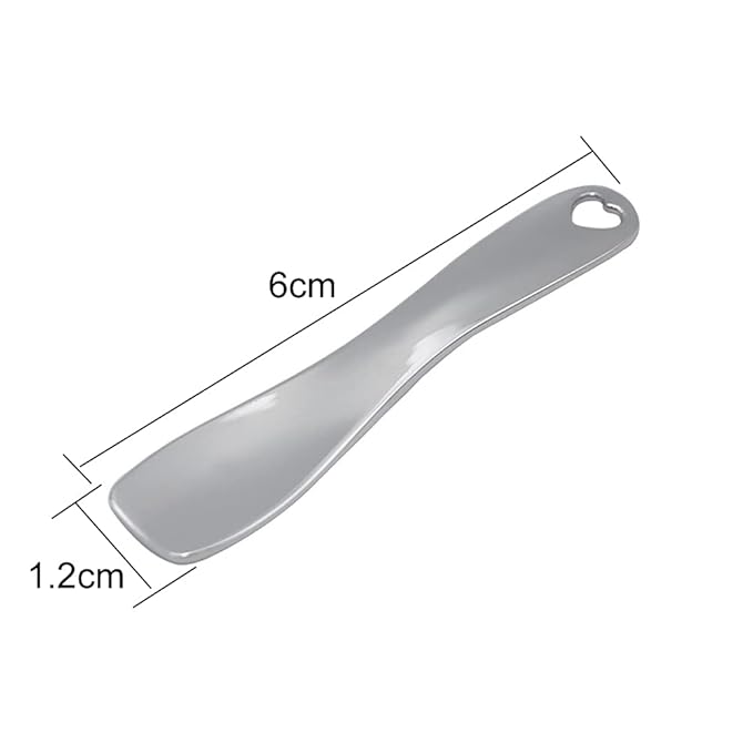 4 Pieces Zinc Alloy Makeup Spatula Eye Cream Spoon Beauty Scoop Mini Spoon Makeup Beauty Spoons Mini Cosmetic Skincare Spatula for Cream Lotions, Shovel Shaped, Silver-Color-VivaGrace Women