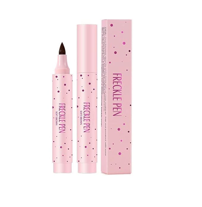 Freckle Pen Faux Freckle Pen Colour Pop Freckle Pen Supernaturally Realistic Freckles Makeup Brush Fantastic Freckles Pen Long-lasting Waterproof Soft-point Absorbent Pen For a Natural and Easy Makeup Look (Double)-VivaGrace Women