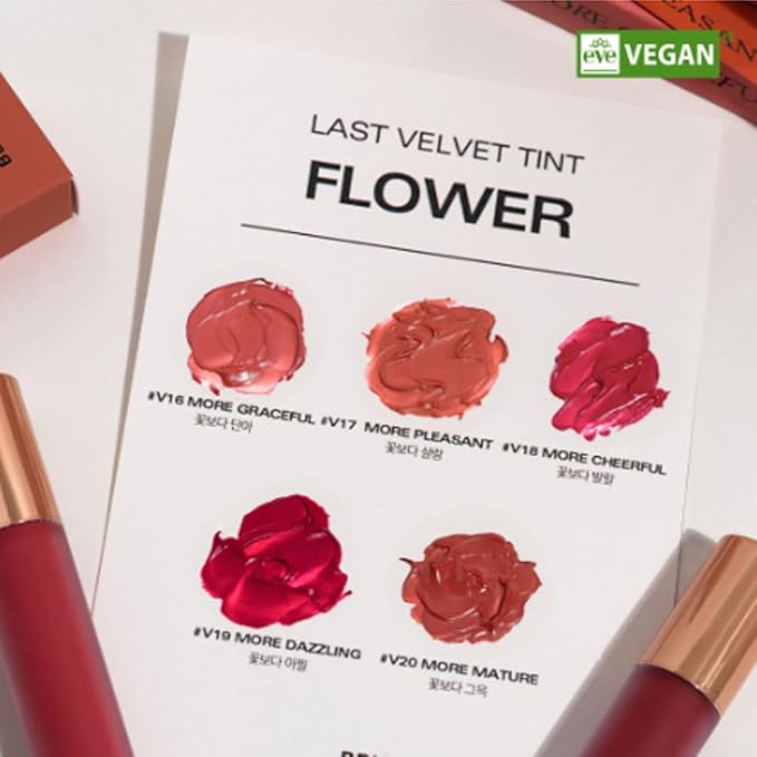 BBIA Last Velvet Tint - Soft & Creamy Matte Finish Lip Stain, Blur Effect with Velvety Texture, Long-Lasting, High Pigment, Lightweight, Non-Drying, Vegan, Korean Lip Makeup (V19 MORE DAZZLING)-VivaGrace Women