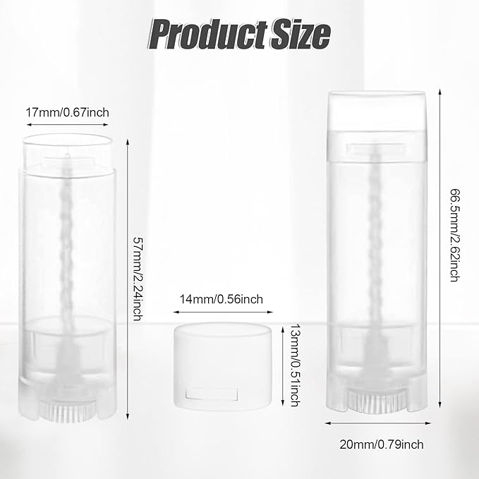 40 PCS 4.5g Oval Lip Balm Tubes Plastic Twist-up Filling Stick Refillable Lipstick Tube Containers for Chapstick Homemade Lip Balm DIY Deodorants Crayon (Clear)-VivaGrace Women