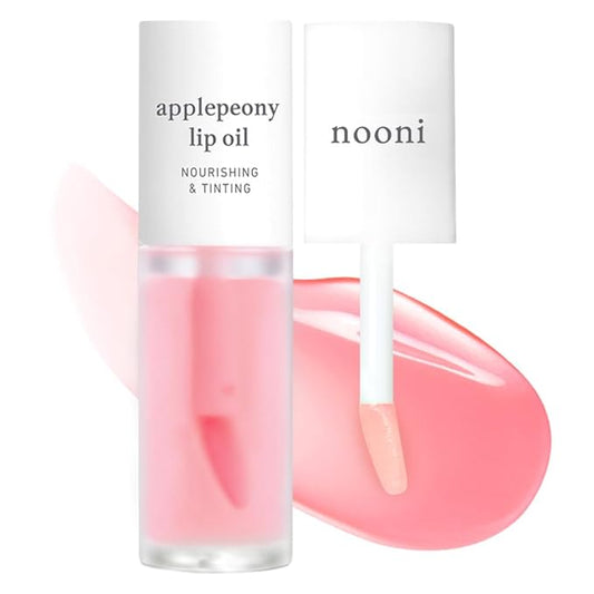 NOONI Korean Lip Oil - Applepeony | Long-Lasting, Moisturizing, Plumping, Revitalizing for Dry Lips, Waterproof, No Peel Off, Hydrating, Nourishing Crystal Clear, 0.12 FL Oz-VivaGrace Women