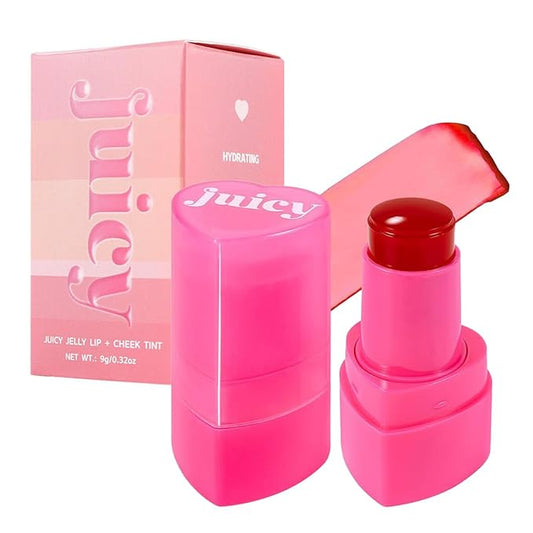 Cooling Water Jelly Tint Stick,Multi-Use Juicy Love Blush, 3-In-1cheek Blush & Eyeshadow & Lip Tinted Long-Lasting Moisture Stick,Bouncy Jelly Texture,Creates A Moist Watercolor Effect (#01, 0.32oz)-VivaGrace Women