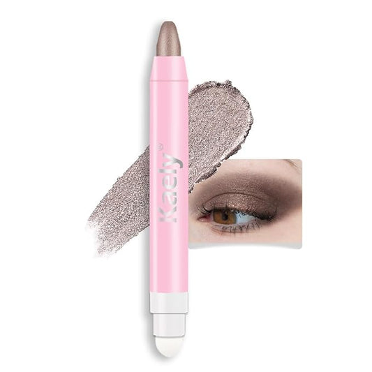 Kaely 2in1 Cream Eye Shadow Brightener Sticks for Eyes, Pencil Eyeshadow Applicator Stick Waterproof Pigmented, Eye Shadow Palette Highlighter Makeup, sombras para ojos, 19 Taupe Shimmer-VivaGrace Women