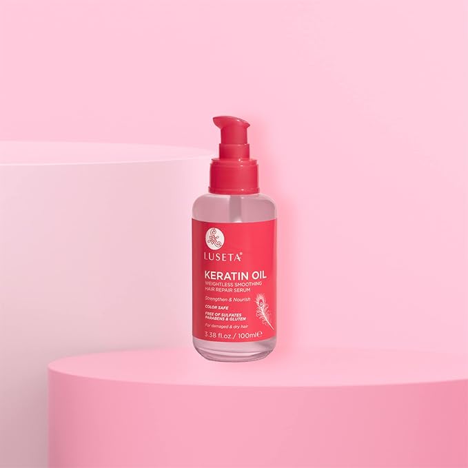 Luseta Keratin Hair Oil Serum for Color Treated Damaged & Dry Hair Strengthening & Nourishing, Keratin Hair Treatment Oil, Free of Sulfates, Paraben and Gluten 3.38 oz-VivaGrace Women