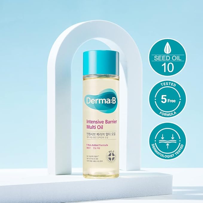 Derma B | Intensive Barrier Multi Body Oil | Moisturizing Non-Sticky Multi-Use Oil After Shower | 10 Botanical Skin Oil for Sensitive Skin | Korean Body Oils for Women & Men | 4.56 fl oz (135ml)-VivaGrace Women