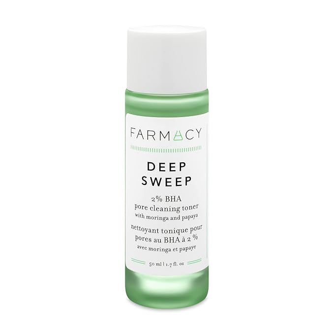 Farmacy 2% Salicylic Acid Toner for Face - Deep Sweep Gentle BHA Exfoliant for Oily Skin - Refines Texture with Papaya Enzymes & Moringa Water for a Healthy-Looking Complexion (50ml)-VivaGrace Women
