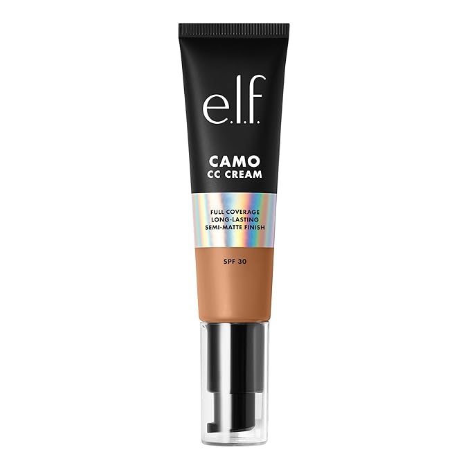 e.l.f. Camo CC Cream, SPF 30 Color-Correcting Medium-To-Full Coverage Face Foundation, Delivers An Airbrushed Finish, Vegan & Cruelty-Free, Tan 460 W-VivaGrace Women