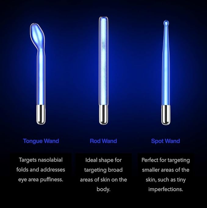 NuDerma Clinical Skin Therapy Wand - Portable Skin Therapy Machine w 6 Fusion Neon + Argon Wands – Anti Aging - Clarifying - Skin Tightening & Radiance - Wrinkle Reducing-VivaGrace Women