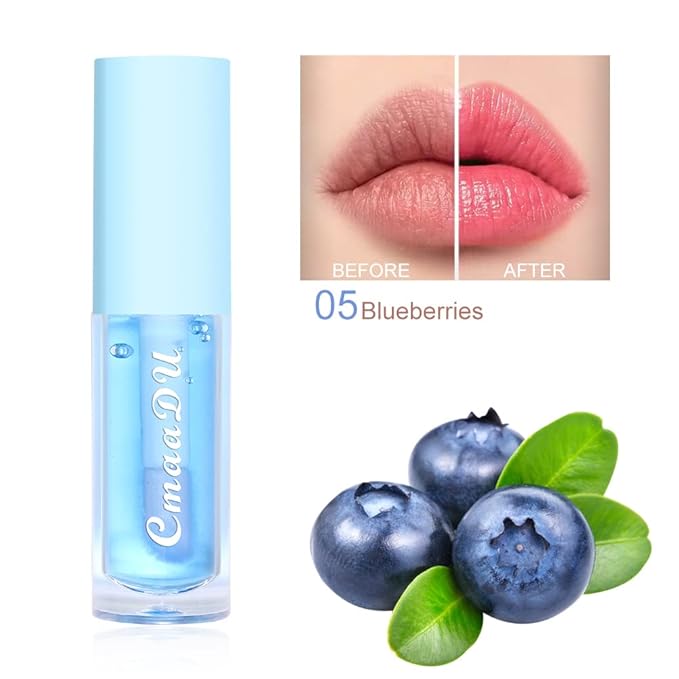 6Pcs Hydrating Lip Oil Set,Fruity Color Changing Lip Glaze Plumping Lip Glow Oil Transparent Moisturizing Tinted Lip Balm Long Lasting Nourishing Repairing for Dry Lip (A)-VivaGrace Women
