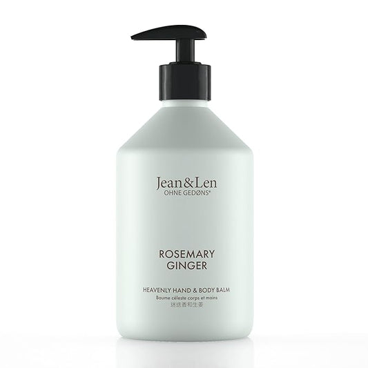 Jean & Len Heavenly Hand & Body Balm Rosemary & Ginger, for a fragrant care experience, with organic argan oil and shea butter, minimalistic bottle, without parabens & silicones, 16.91 Fl. Oz.-VivaGrace Women