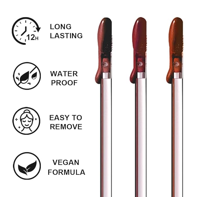 3 Colors Peel Off Lip Liner Stain with Tweezer, Long Lasting Waterproof Lip Tint Stains Makeup Set with Matte Finish for Women, Natural Look, Easy to Use, for All Skin Types (#367, M)-VivaGrace Women