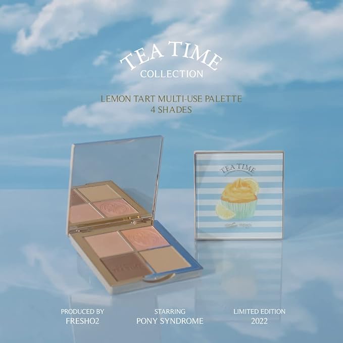 FreshO2 x Pony | Lemon tart multi-use Palette | 2 shades of highlight and 2 shades of contour| Delicate pearl like shimmer, super smooth | Made In Taiwan | Vegan Cruelty Free-VivaGrace Women