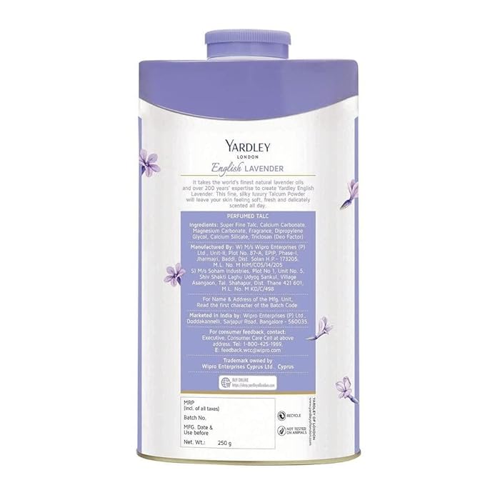 Yardley English Lavender Perfumed Talc | 250g ( 8.81 Ounce) | Pack of 1-VivaGrace Women