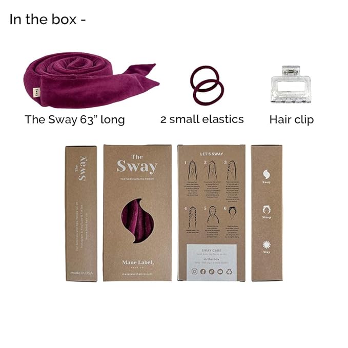 Heatless Hair Curling Ribbon Wrap: The Sway Original Heatless Curling Ribbons | Luxe Velour | Mane Label Hair Co. (Camel)