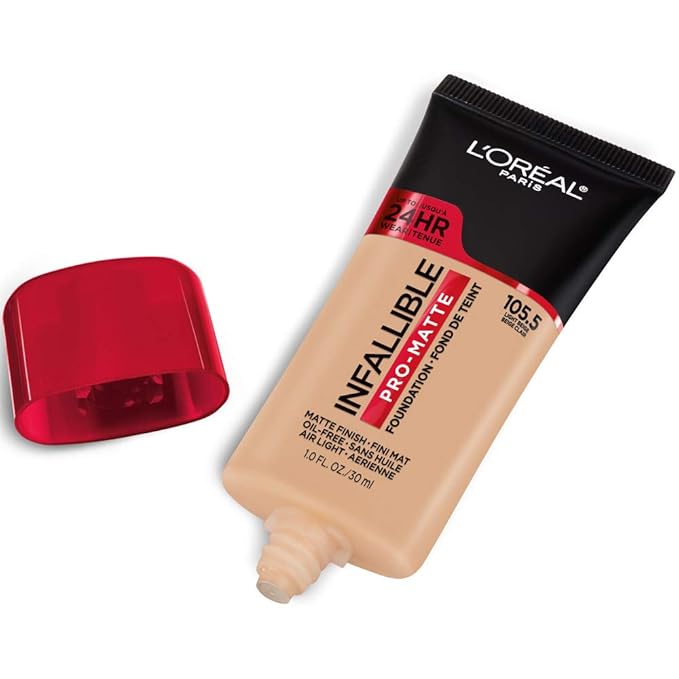 L'Oreal Paris Cosmetics Makeup Infallible Pro-Matte Liquid Longwear Foundation, Light Beige, 1 fl oz-VivaGrace Women