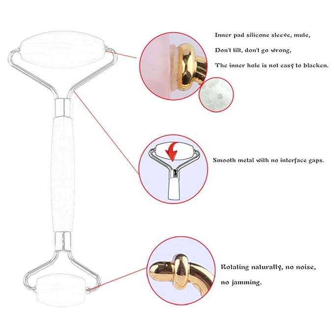 Jade Roller and Gua Sha Set - Facial Body Eyes Neck Massager Tool for Beautiful Skin Detox - Reduce Wrinkles Aging -(Southern Jade)-VivaGrace Women
