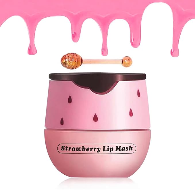 4 Packs Fruit Lip Balm Lip Mask, Moisturizing Lip Sleeping Mask, Hydrate Repair Prevent Dry Cracked Lip (Strawberry)-VivaGrace Women