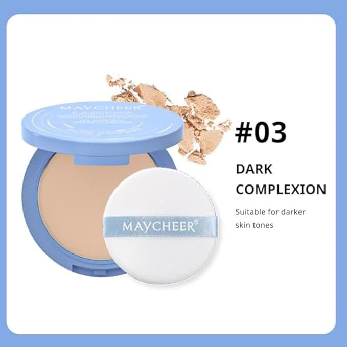 Oil Control Face Pressed Powder, Matte and Smooth Translucent Powder Setting Powder Makeup, Waterproof Long Lasting Finishing Face Powder, Cruelty-free (#03 DARK)-VivaGrace Women