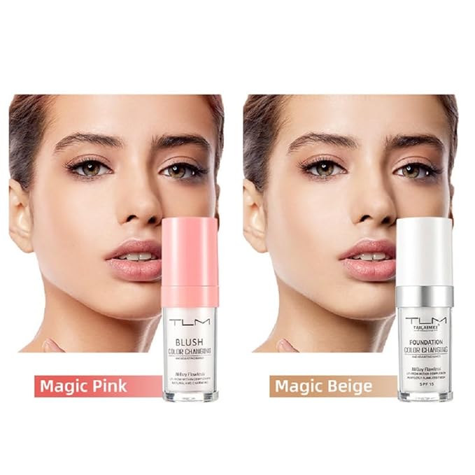 TLM Foundation Color Changing,and Adjusting Naked,All Day Flawless Makeup,Lit-From-Within complexion,Natural and Charming,Luminzing Satin Face Color(30ML,Pink)-VivaGrace Women