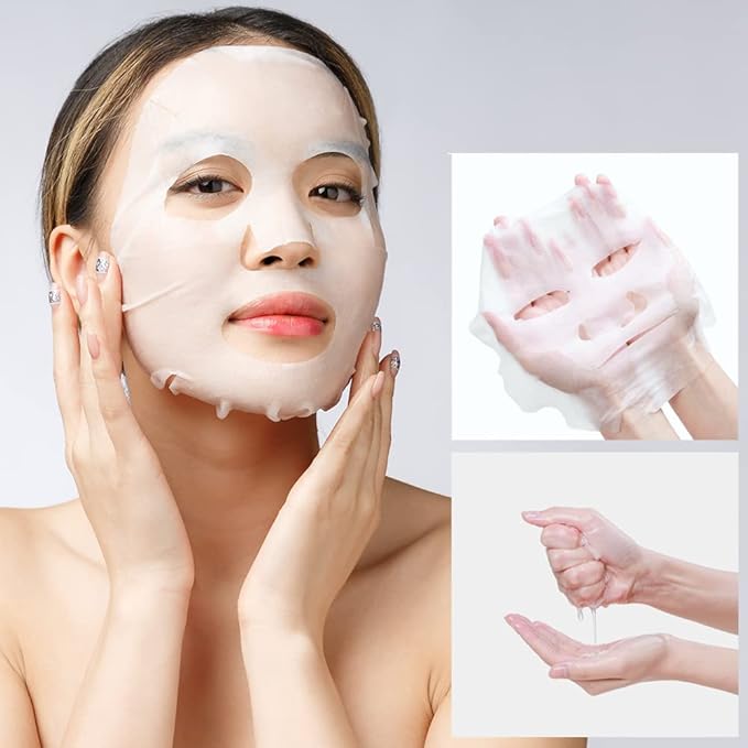 50Combo Korean Face Sheet Mask Gift Pack, Hydrating, Calming, Brightening, Smooting, Rejuvenating, EVE Vegan, Cica, Hyaluron, Retinol, Ceramide, Collagen