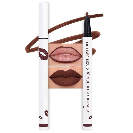 Longwear Liquid Lip Liner Stain Marker Pen Long Lasting Waterproof, Chocolate Cocoa Dark Red Brown Matte Semi Permanent 24 Hour Lip Liner and Lipstick Combo, Color Stay Lipliner Lips Stain peel off 11-VivaGrace Women