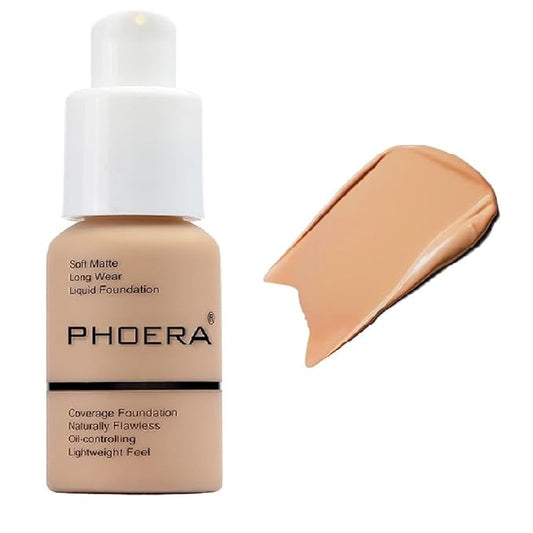 BestLand PHOERA Foundation Full Coverage Liquid Foundation Cream - Long-lasting Lightweight Concealer - Oil-Free Formula - Natural Shade - Suitable for All Skin Types (Buff Beige #104)-VivaGrace Women