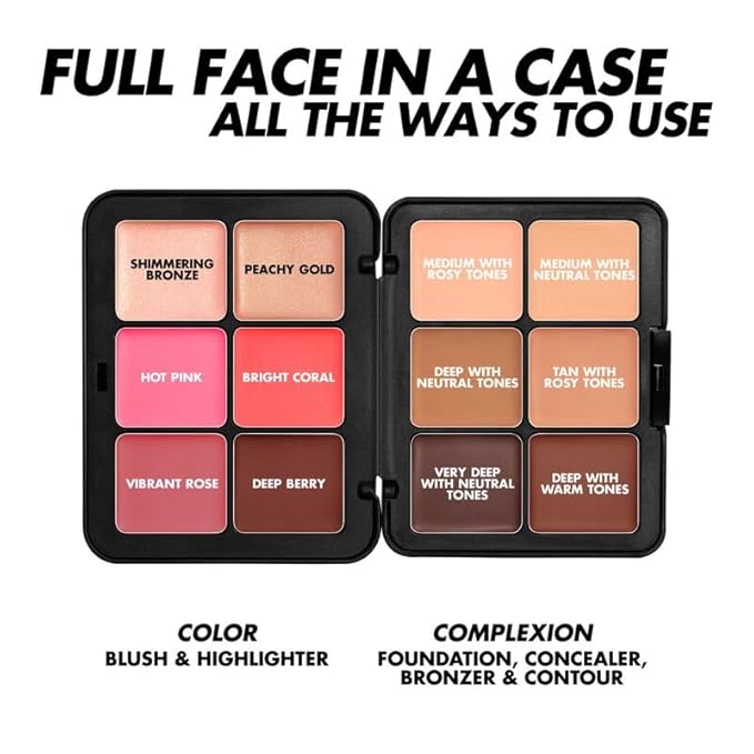 HD Skin Face Essentials Palette with Highlighters - Tan to Deep - Harmony 3 by Make Up For Ever for Women for Face and Cheek-VivaGrace Women